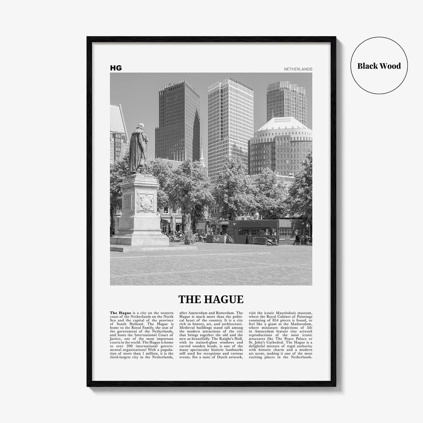The Hague Print Black and White, The Hague Wall Art, The Hague Poster, The Hague Photo, Netherlands, Nederland, Den Haag, Holland, Europe