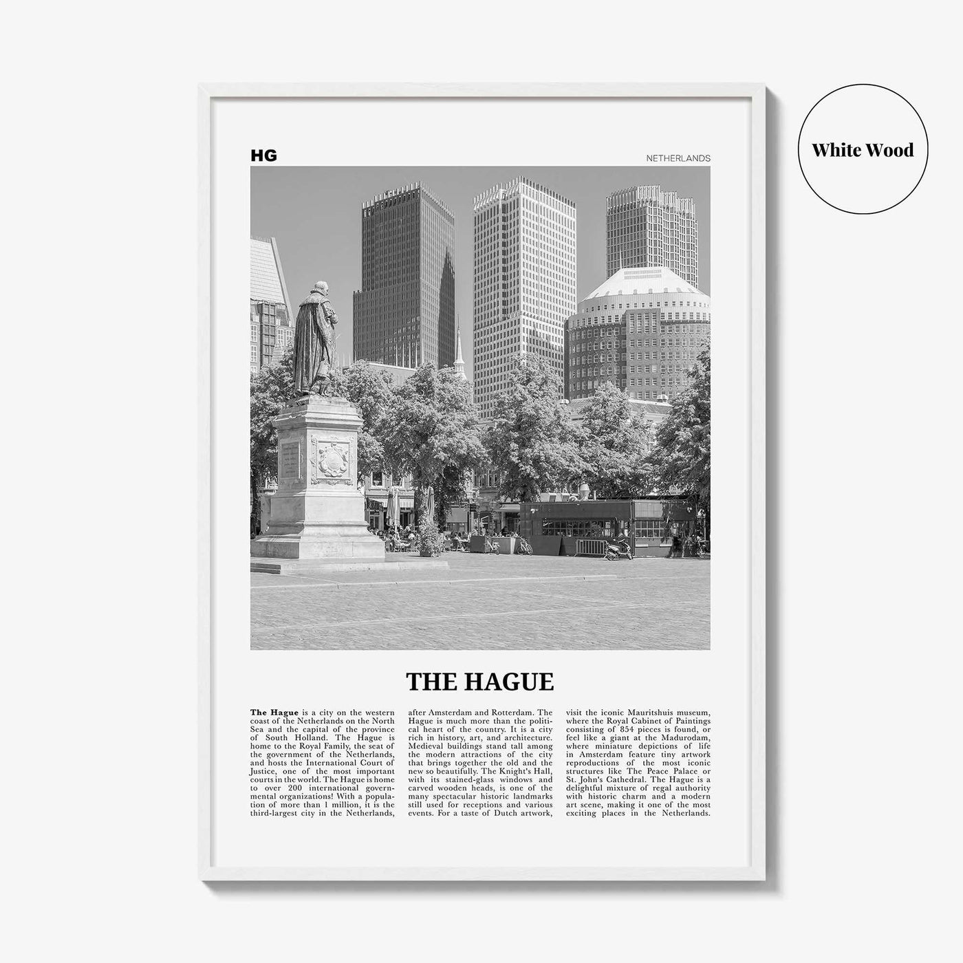 The Hague Print Black and White, The Hague Wall Art, The Hague Poster, The Hague Photo, Netherlands, Nederland, Den Haag, Holland, Europe