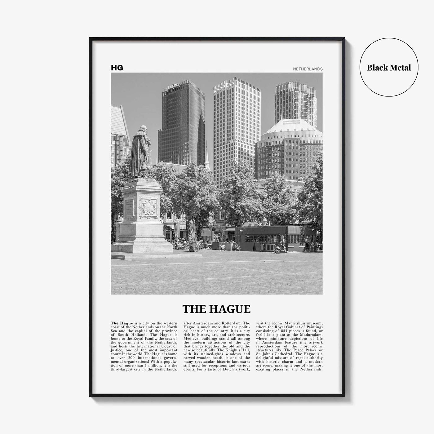 The Hague Print Black and White, The Hague Wall Art, The Hague Poster, The Hague Photo, Netherlands, Nederland, Den Haag, Holland, Europe