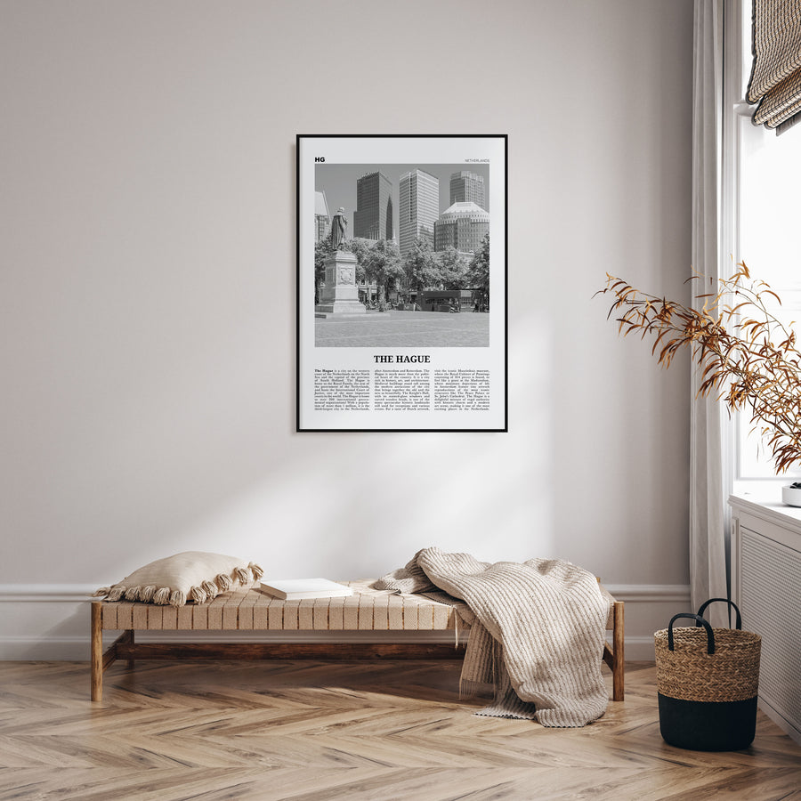 The Hague Travel B&W Poster