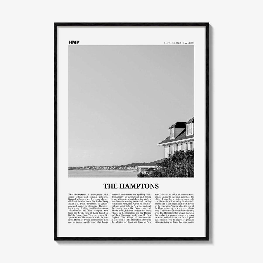 The Hamptons Print Black and White, Hamptons Wall Art, Hamptons Poster, Hamptons Photo, Long Island, New York, USA, United States