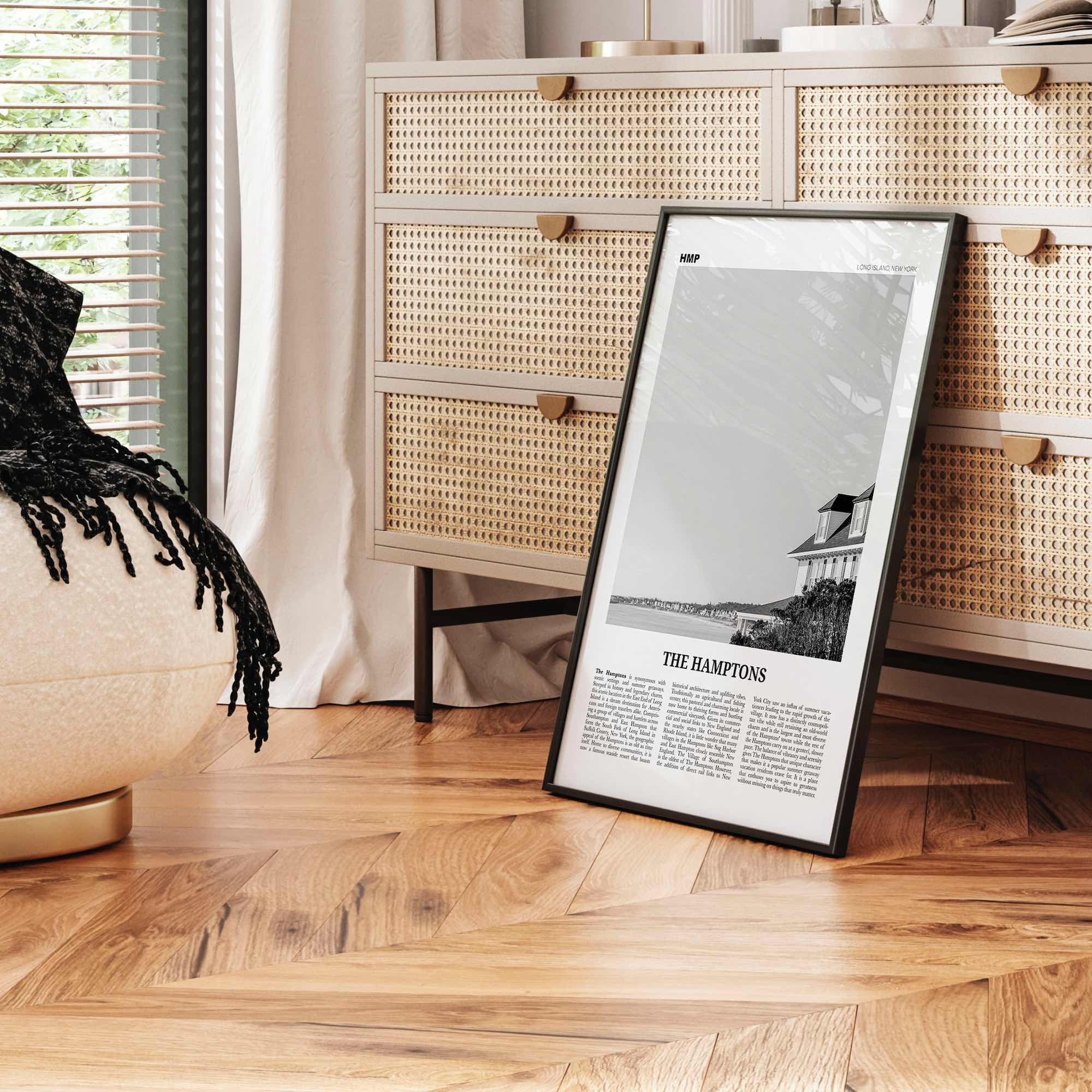 The Hamptons Print Black and White, Hamptons Wall Art, Hamptons Poster, Hamptons Photo, Long Island, New York, USA, United States