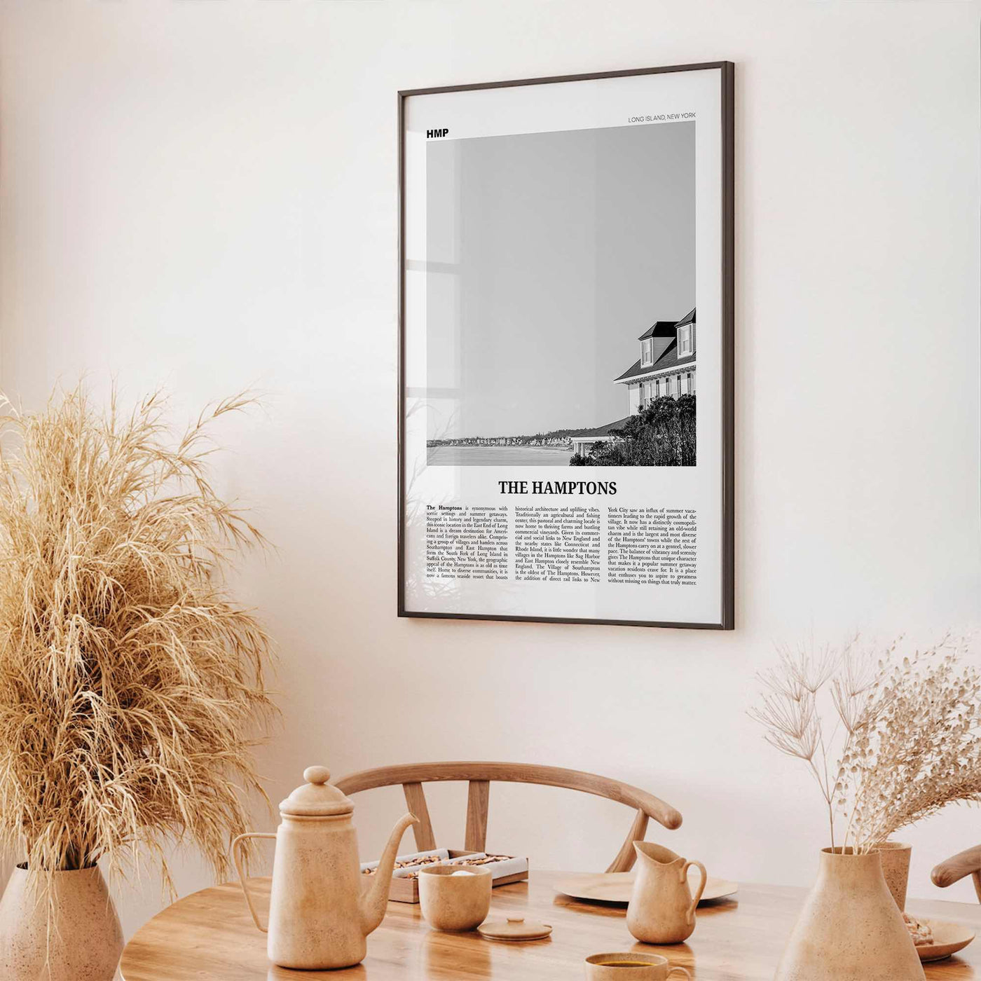 The Hamptons Print Black and White, Hamptons Wall Art, Hamptons Poster, Hamptons Photo, Long Island, New York, USA, United States