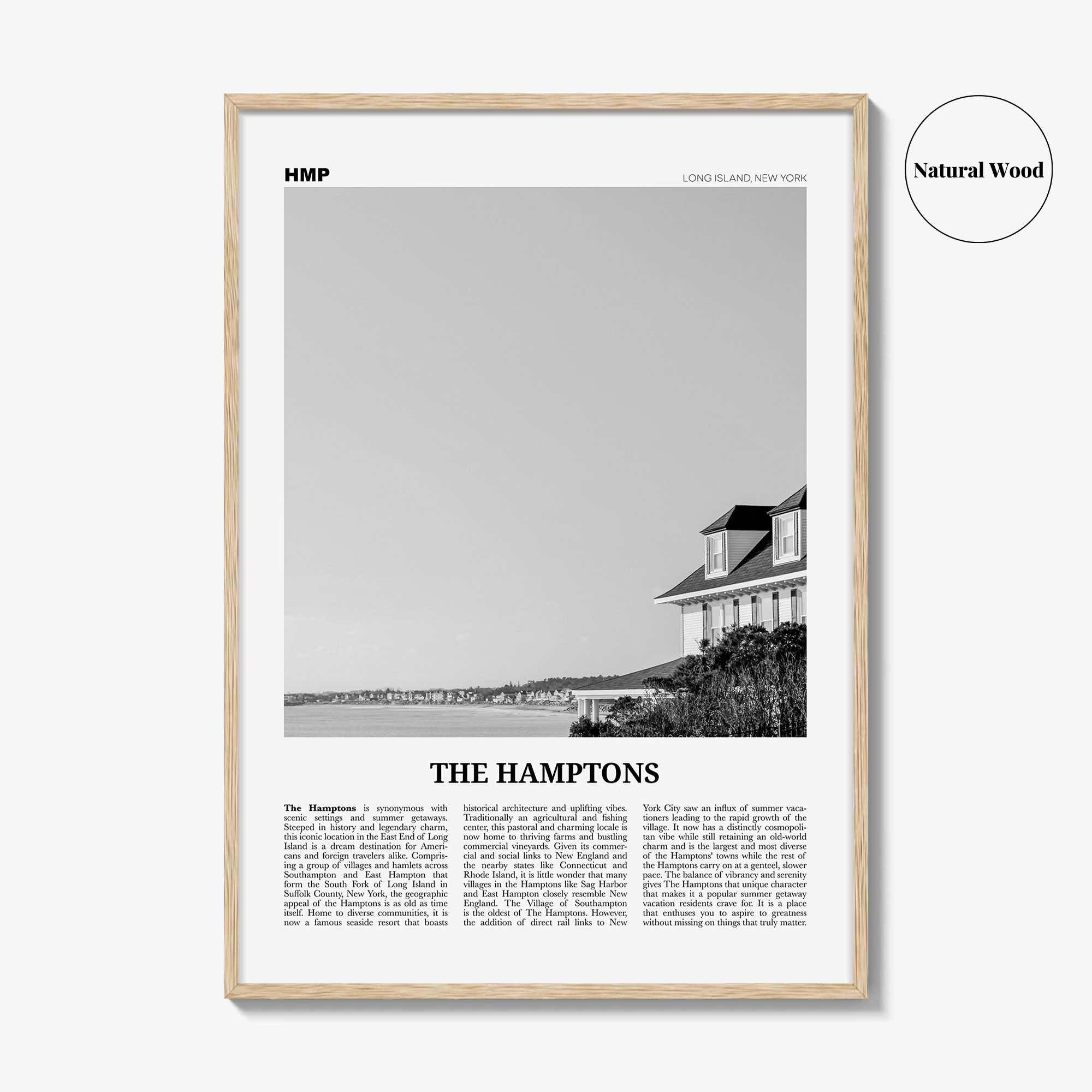 The Hamptons Print Black and White, Hamptons Wall Art, Hamptons Poster, Hamptons Photo, Long Island, New York, USA, United States