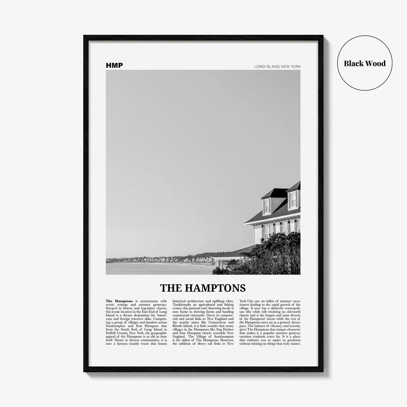 The Hamptons Print Black and White, Hamptons Wall Art, Hamptons Poster, Hamptons Photo, Long Island, New York, USA, United States