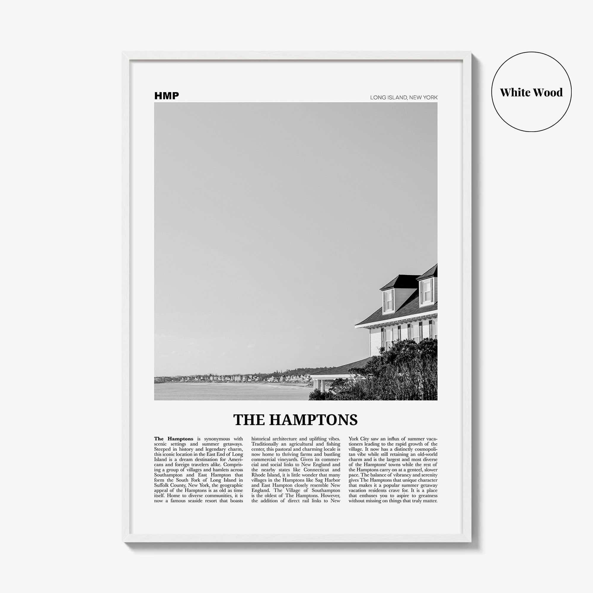The Hamptons Print Black and White, Hamptons Wall Art, Hamptons Poster, Hamptons Photo, Long Island, New York, USA, United States
