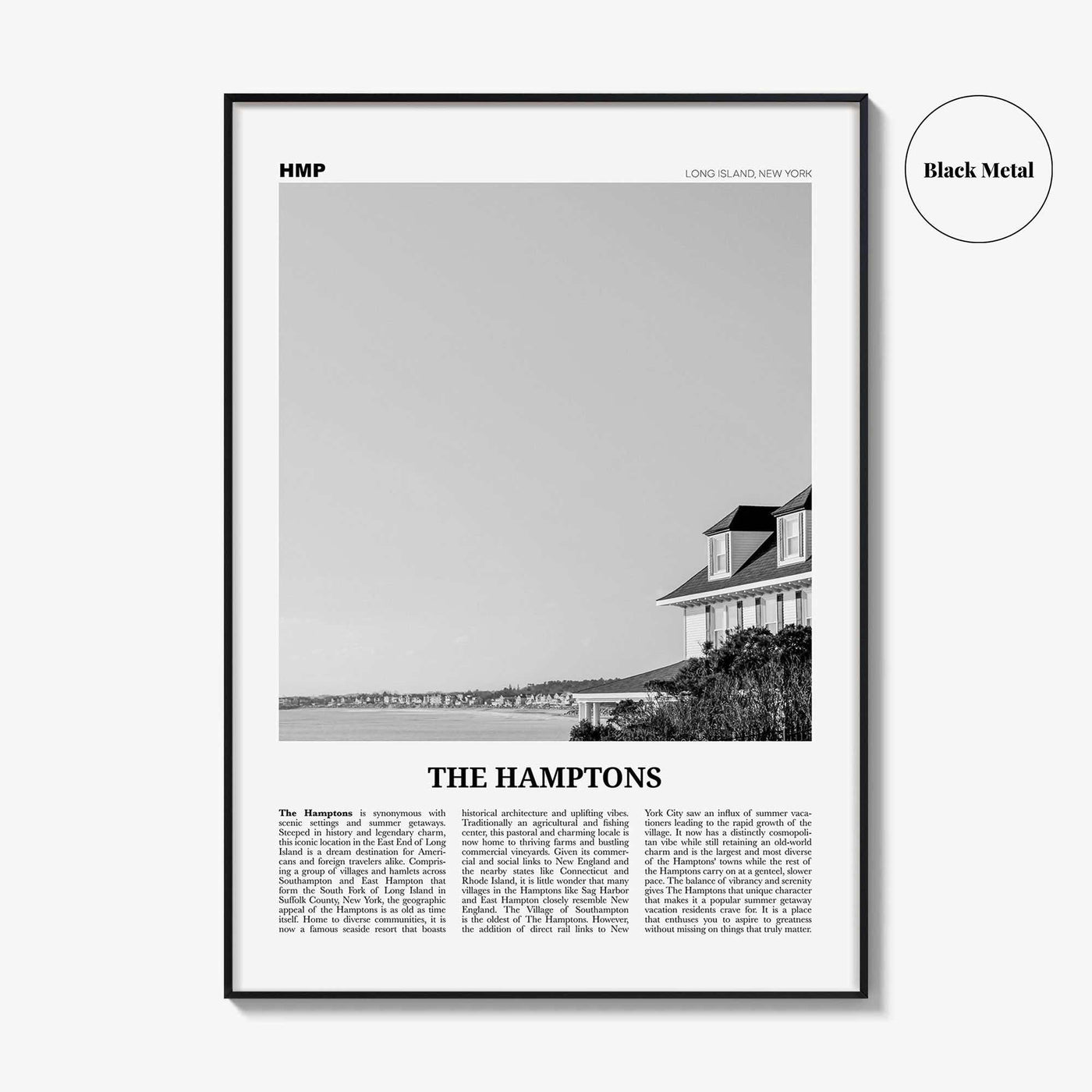 The Hamptons Print Black and White, Hamptons Wall Art, Hamptons Poster, Hamptons Photo, Long Island, New York, USA, United States