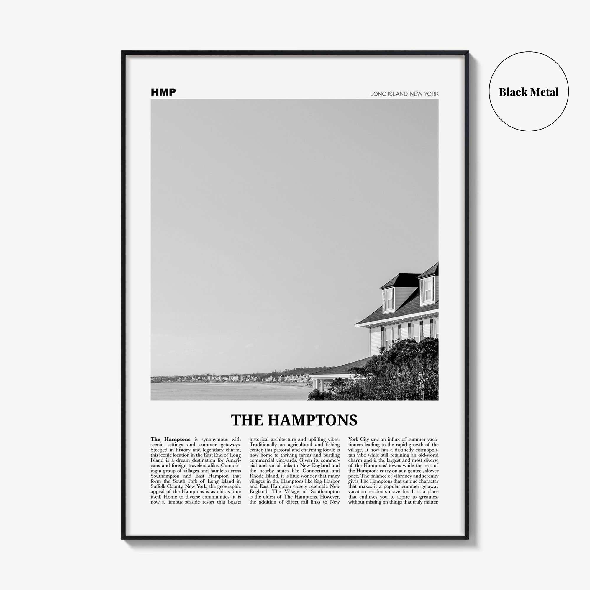 The Hamptons Print Black and White, Hamptons Wall Art, Hamptons Poster, Hamptons Photo, Long Island, New York, USA, United States