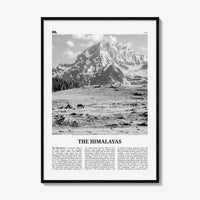 The Himalayas Print Black and White, Himalayas Wall Art, Himalayas Poster, Himalayas Photo, Himalayas Map, Asia