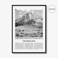 The Himalayas Print Black and White, Himalayas Wall Art, Himalayas Poster, Himalayas Photo, Himalayas Map, Asia