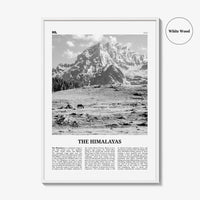 The Himalayas Print Black and White, Himalayas Wall Art, Himalayas Poster, Himalayas Photo, Himalayas Map, Asia