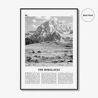 The Himalayas Print Black and White, Himalayas Wall Art, Himalayas Poster, Himalayas Photo, Himalayas Map, Asia