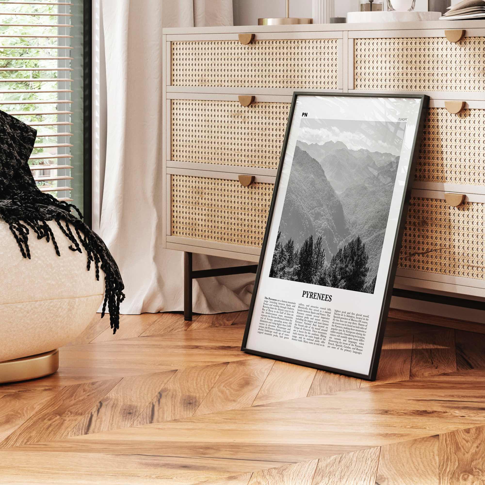 The Pyrenees Print Black and White, The Pyrenees Wall Art, The Pyrenees Poster, The Pyrenees Photo, The Pyrenees Wall Décor