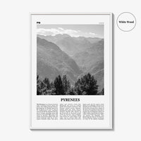 The Pyrenees Print Black and White, The Pyrenees Wall Art, The Pyrenees Poster, The Pyrenees Photo, The Pyrenees Wall Décor