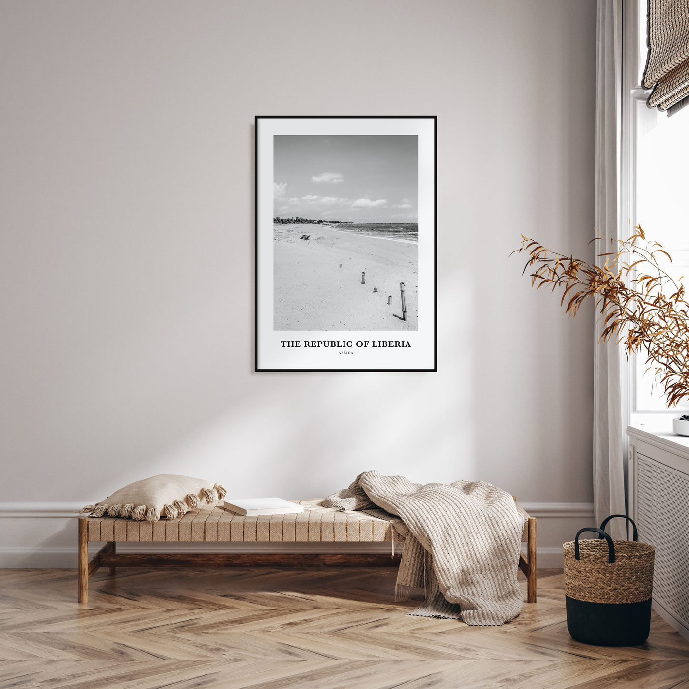 The Republic of Liberia Portrait B&W Poster