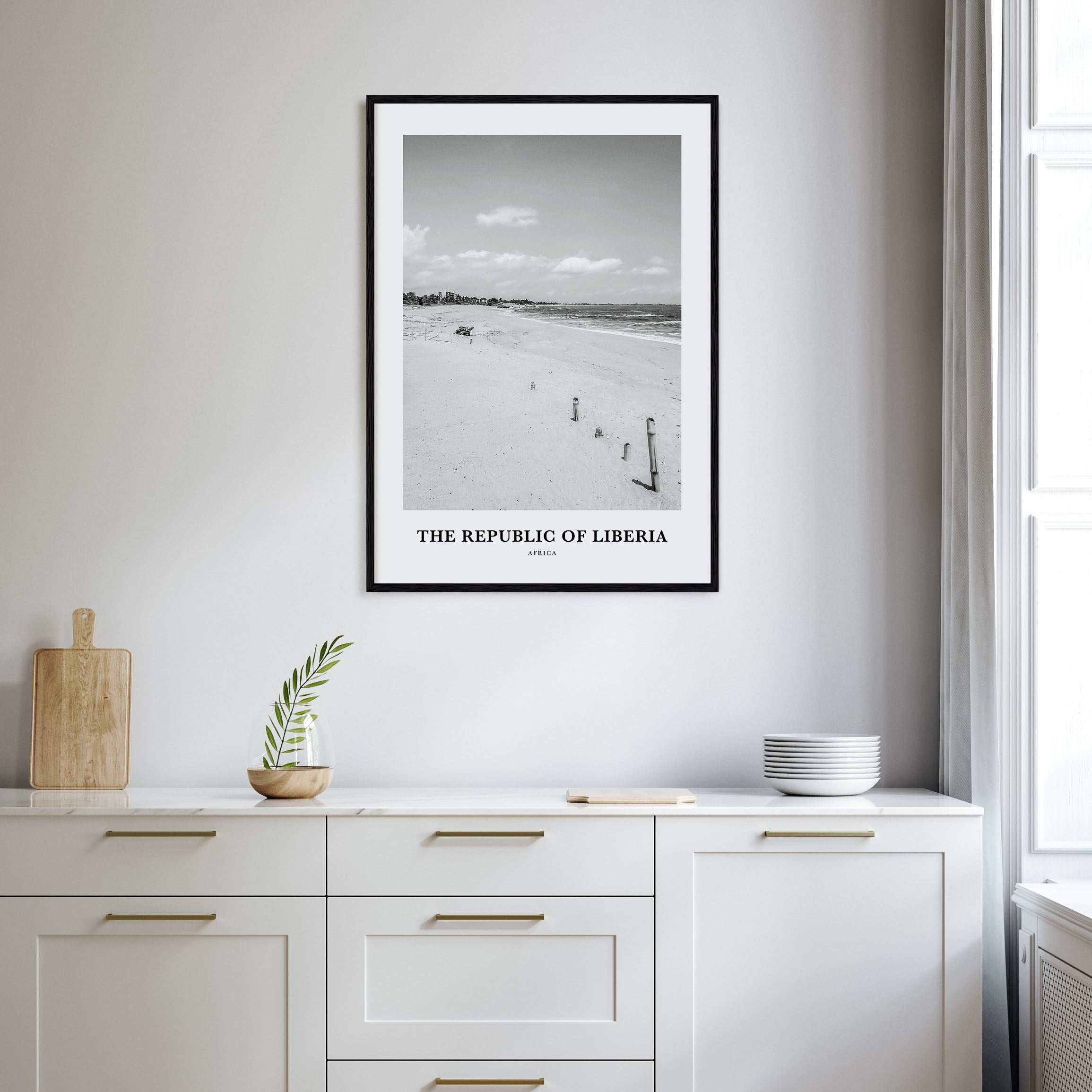 The Republic of Liberia Portrait B&W Poster