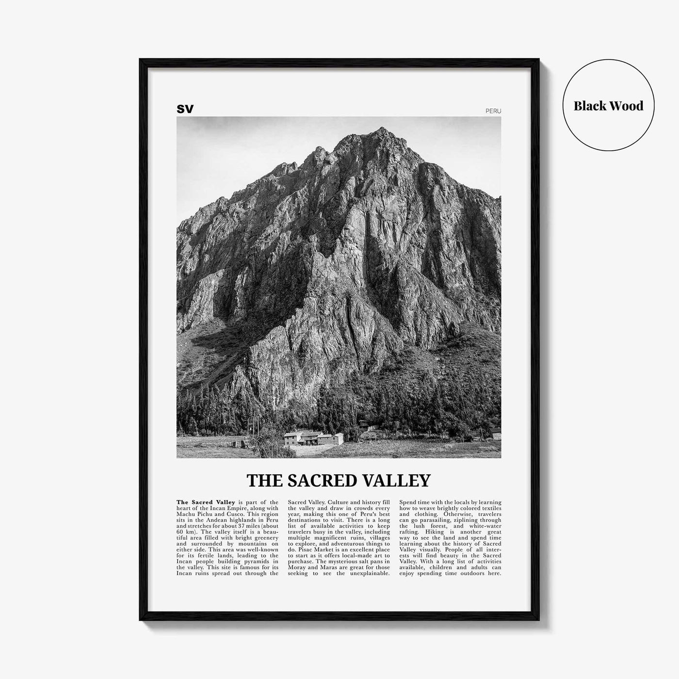 The Sacred Valley Print Black and White, The Sacred Valley Wall Art, The Sacred Valley Poster, The Sacred Valley Photo, Peru