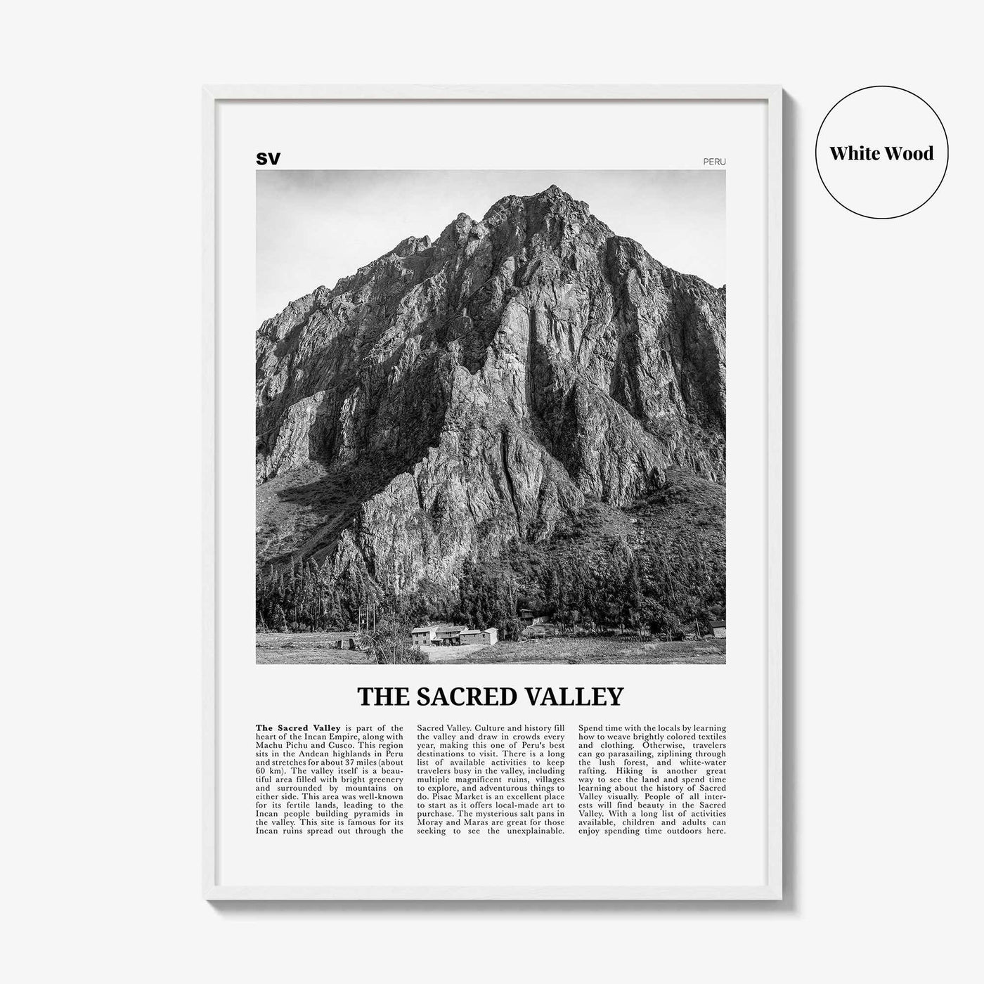 The Sacred Valley Print Black and White, The Sacred Valley Wall Art, The Sacred Valley Poster, The Sacred Valley Photo, Peru
