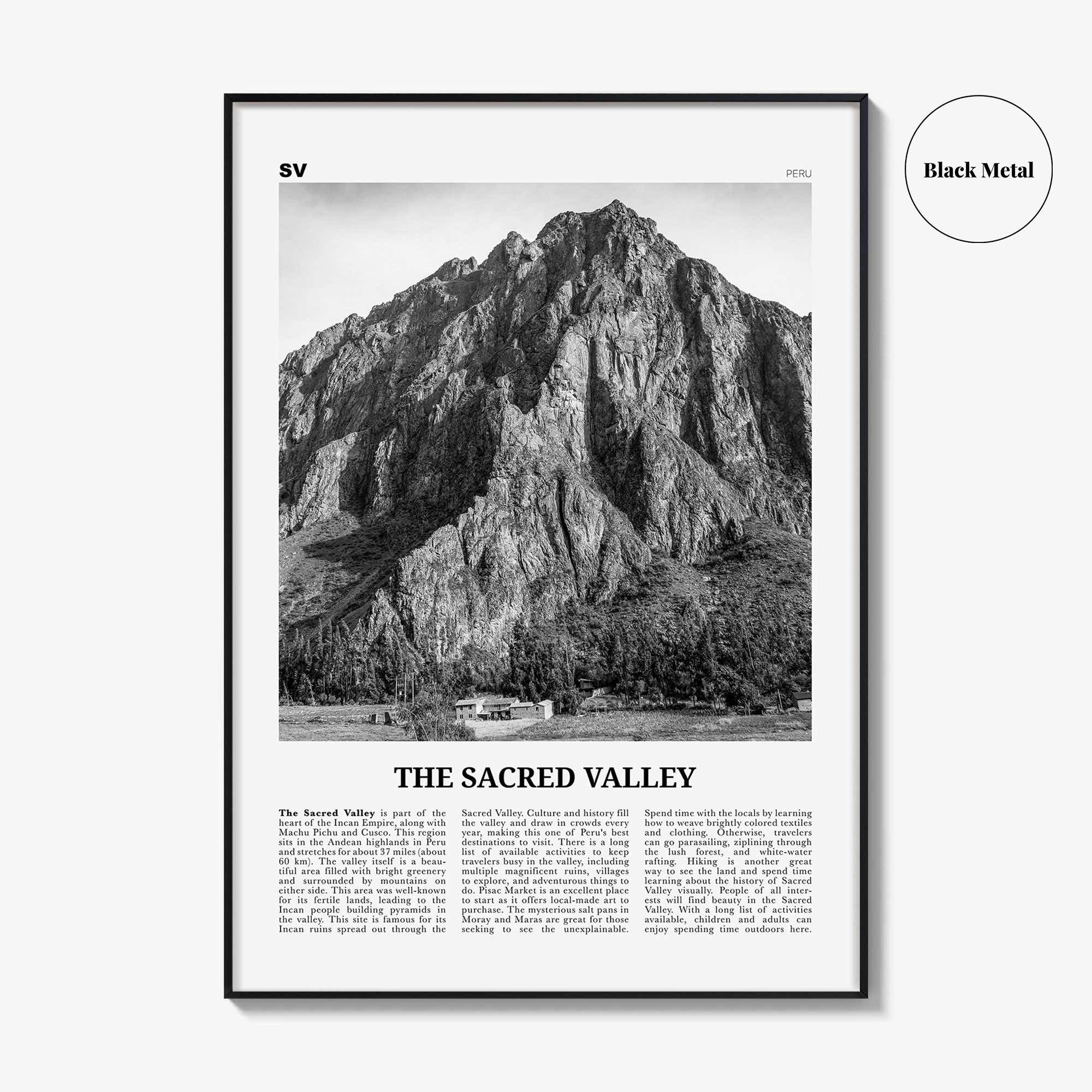 The Sacred Valley Print Black and White, The Sacred Valley Wall Art, The Sacred Valley Poster, The Sacred Valley Photo, Peru