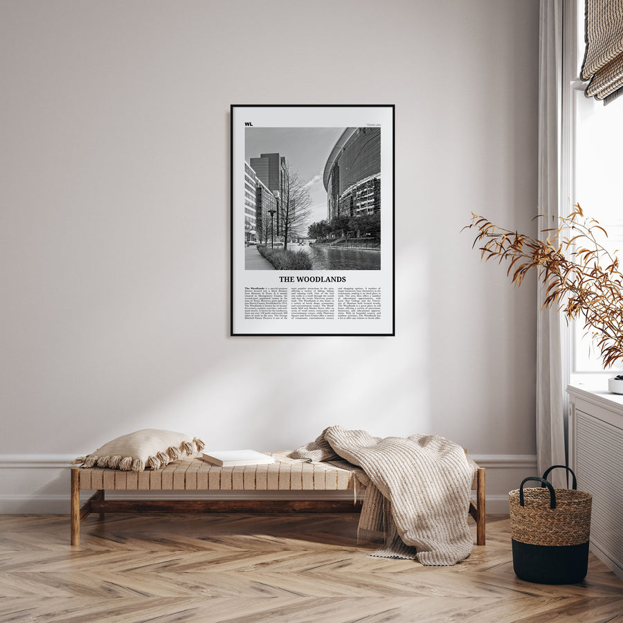 The Woodlands Travel B&W Poster