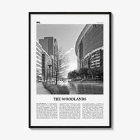 The Woodlands Print Black and White, The Woodlands Wall Art, The Woodlands Poster, Photo, The Woodlands Wall Décor, The Woodlands Map