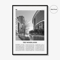 The Woodlands Print Black and White, The Woodlands Wall Art, The Woodlands Poster, Photo, The Woodlands Wall Décor, The Woodlands Map