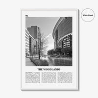 The Woodlands Print Black and White, The Woodlands Wall Art, The Woodlands Poster, Photo, The Woodlands Wall Décor, The Woodlands Map