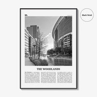 The Woodlands Print Black and White, The Woodlands Wall Art, The Woodlands Poster, Photo, The Woodlands Wall Décor, The Woodlands Map