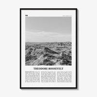Theodore Roosevelt National Park Print Black and White, Theodore Roosevelt Wall Art, Theodore Roosevelt Poster, North Dakota
