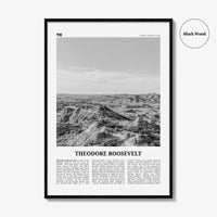 Theodore Roosevelt National Park Print Black and White, Theodore Roosevelt Wall Art, Theodore Roosevelt Poster, North Dakota