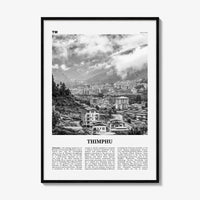 Thimphu Print Black and White, Thimphu Wall Art, Thimphu Poster, Thimphu Photo, Thimphu Wall Décor, Thimbu, Thimpu, Bhutan