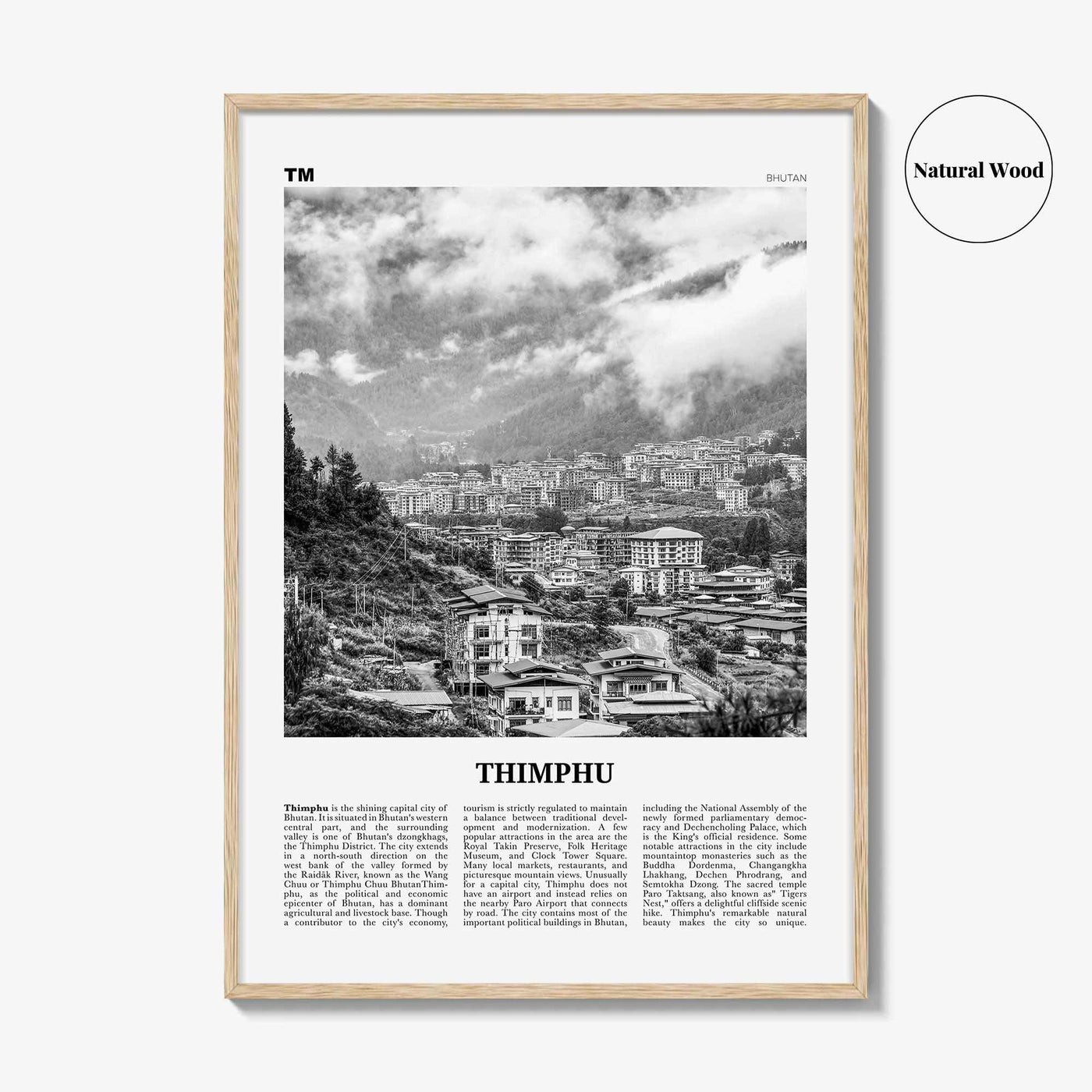 Thimphu Print Black and White, Thimphu Wall Art, Thimphu Poster, Thimphu Photo, Thimphu Wall Décor, Thimbu, Thimpu, Bhutan