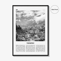 Thimphu Print Black and White, Thimphu Wall Art, Thimphu Poster, Thimphu Photo, Thimphu Wall Décor, Thimbu, Thimpu, Bhutan