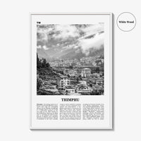 Thimphu Print Black and White, Thimphu Wall Art, Thimphu Poster, Thimphu Photo, Thimphu Wall Décor, Thimbu, Thimpu, Bhutan