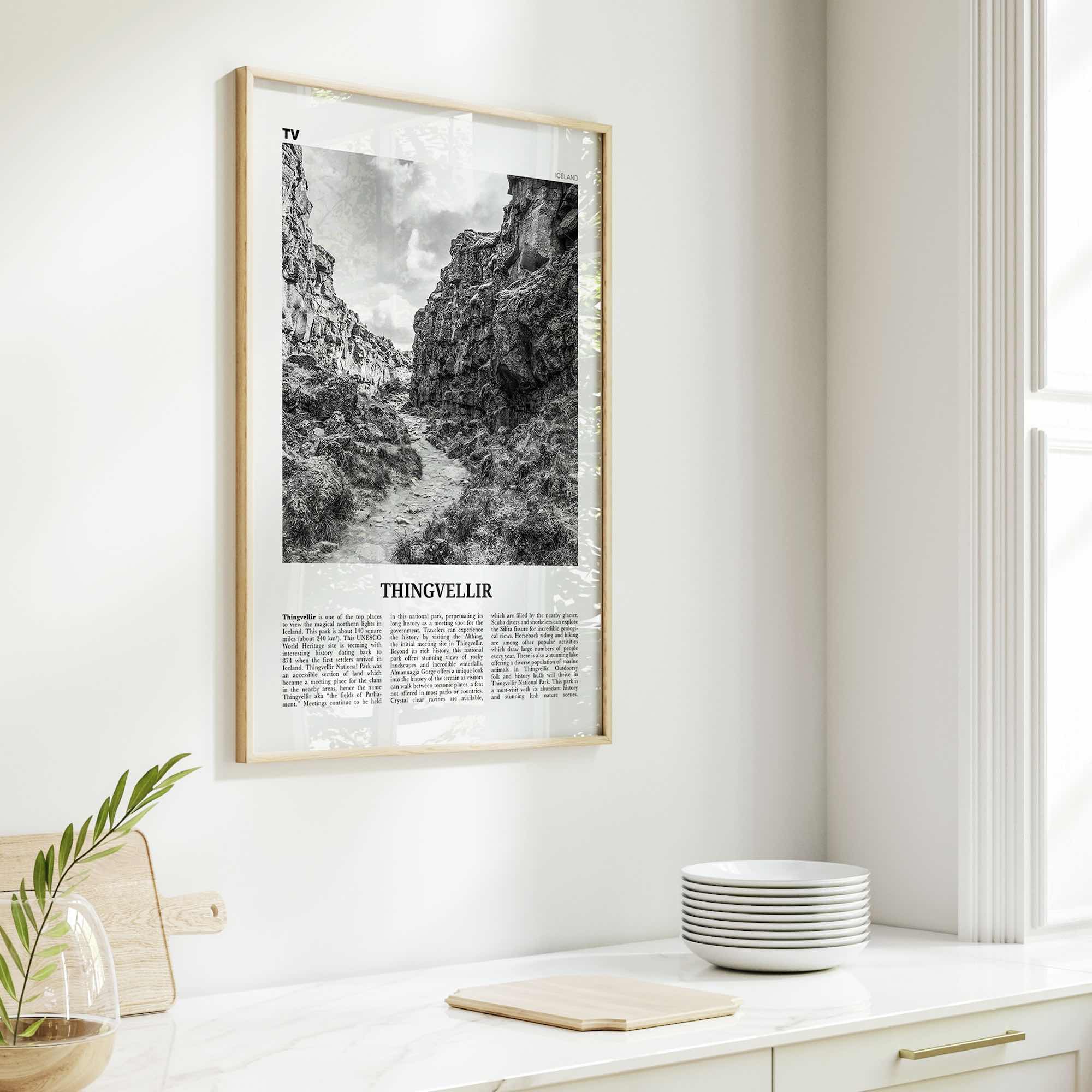 Thingvellir National Park Print Black and White, Thingvellir Wall Art, Thingvellir Poster, Thingvellir Photo, Thingvellir Décor, Iceland
