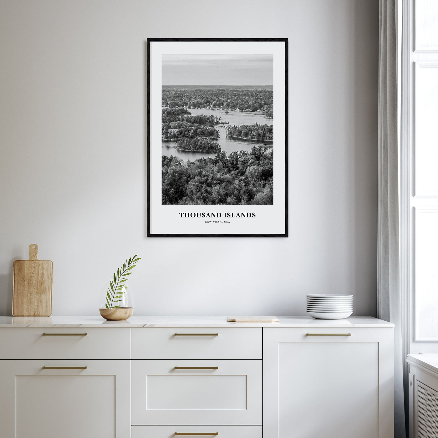 Thousand Islands Portrait B&W Poster