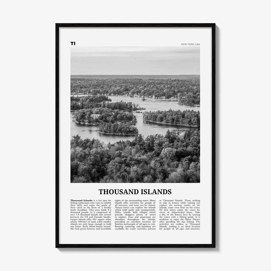 Thousand Islands Print Black and White, Thousand Islands Wall Art, Thousand Islands Poster, Thousand Islands Photo, New York, USA