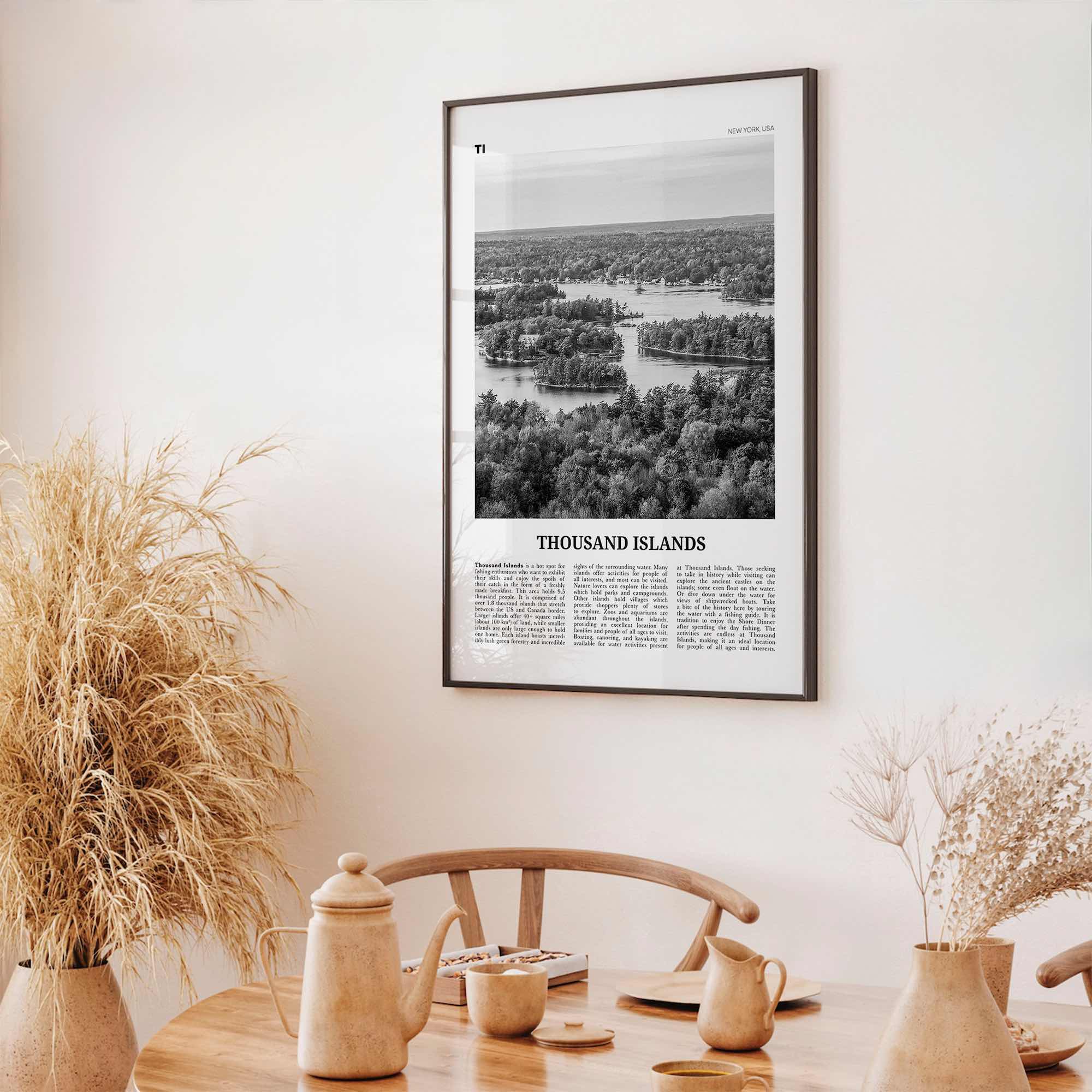 Thousand Islands Print Black and White, Thousand Islands Wall Art, Thousand Islands Poster, Thousand Islands Photo, New York, USA