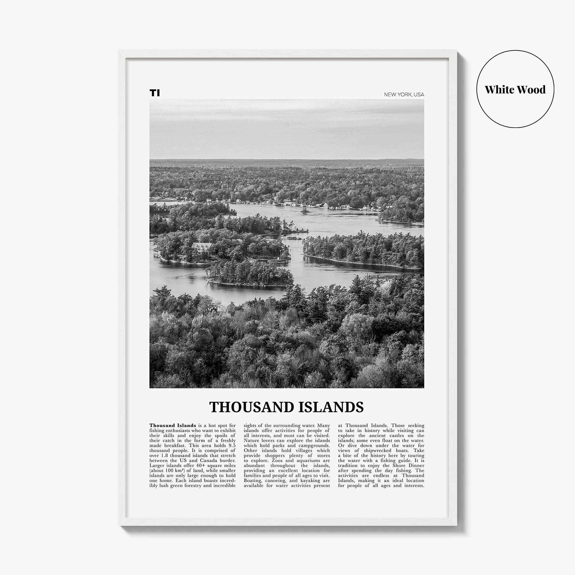 Thousand Islands Print Black and White, Thousand Islands Wall Art, Thousand Islands Poster, Thousand Islands Photo, New York, USA