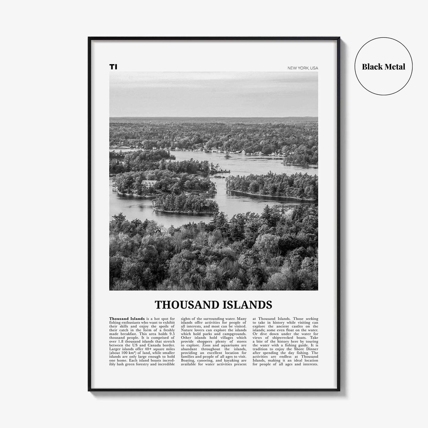Thousand Islands Print Black and White, Thousand Islands Wall Art, Thousand Islands Poster, Thousand Islands Photo, New York, USA