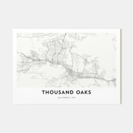 Thousand Oaks Map Landscape Poster