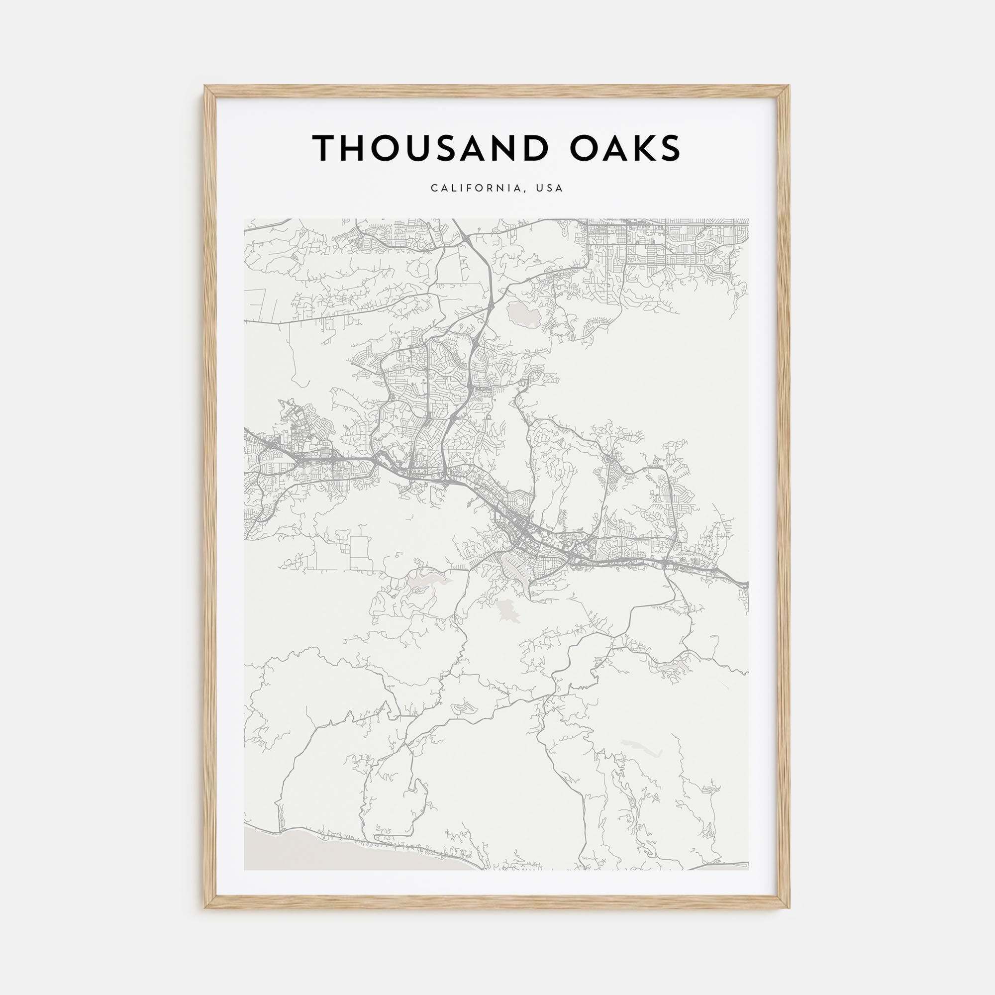 Thousand Oaks Map Portrait Poster