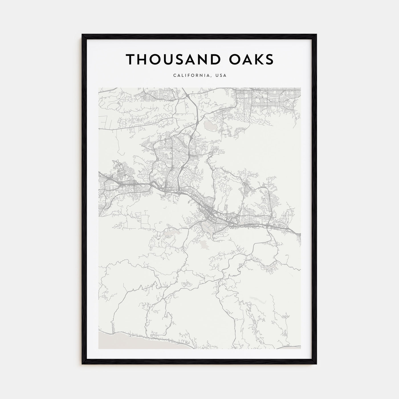 Thousand Oaks Map Portrait Poster