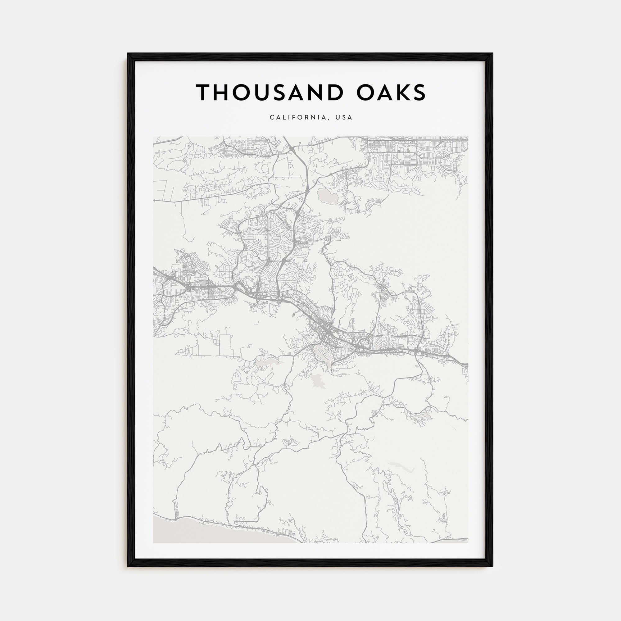 Thousand Oaks Map Portrait Poster