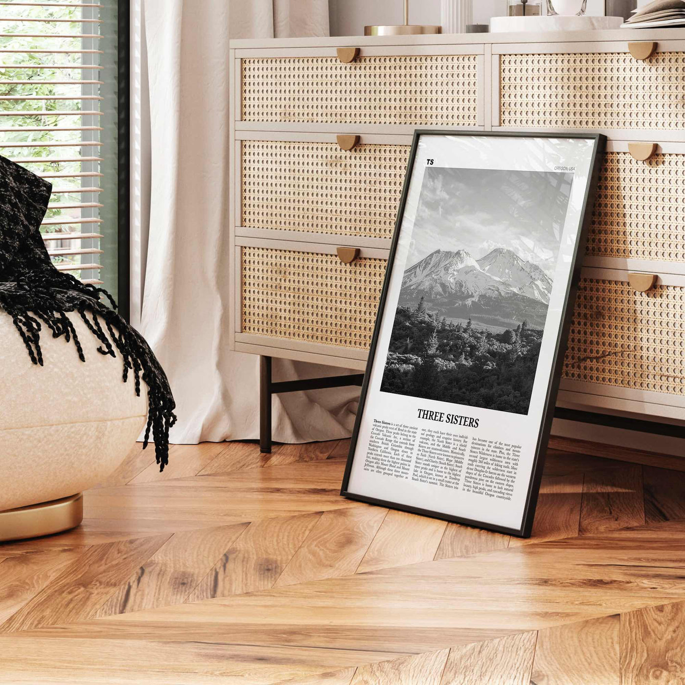 Three Sisters Print Black and White, Three Sisters Wall Art, Three Sisters Poster, Three Sisters Photo, Three Sisters Wall Décor, Oregon