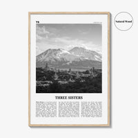 Three Sisters Print Black and White, Three Sisters Wall Art, Three Sisters Poster, Three Sisters Photo, Three Sisters Wall Décor, Oregon