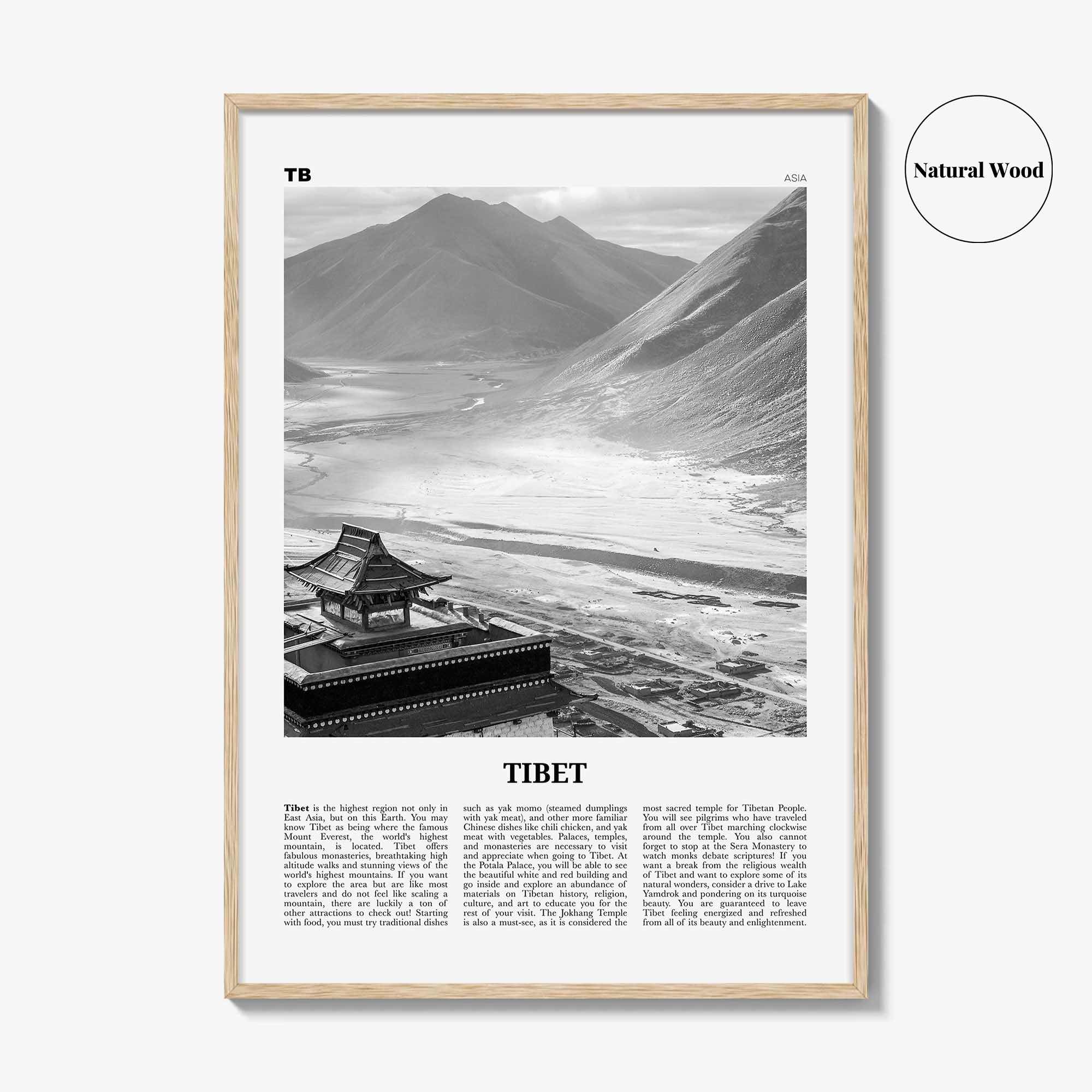 Tibet Print Black and White, Tibet Wall Art, Tibet Poster, Tibet Photo, Tibet Wall Decor, Country Art Print, Tibetan, 西藏