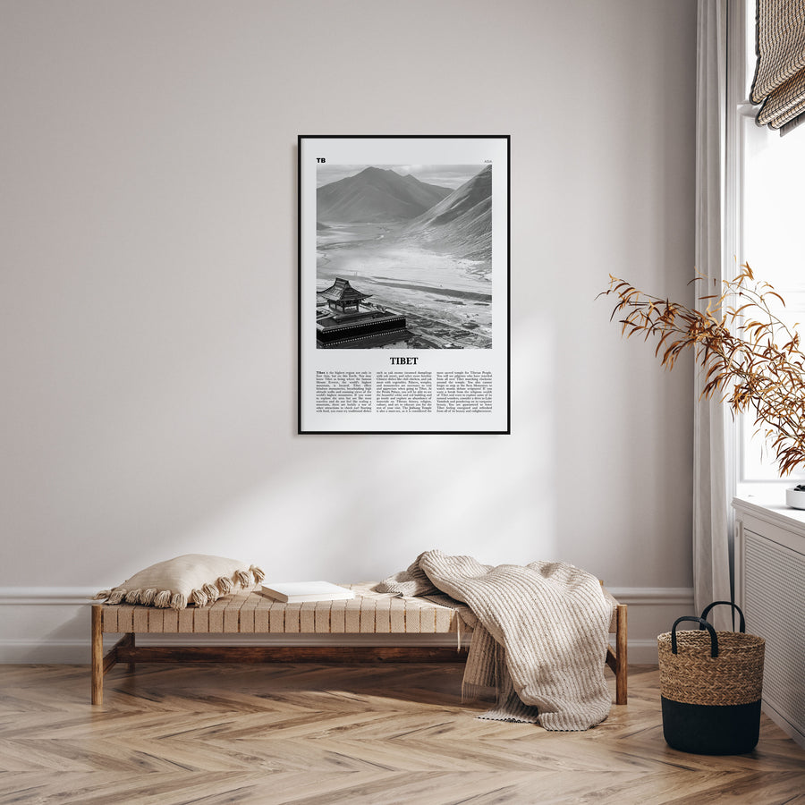 Tibet Travel B&W Poster