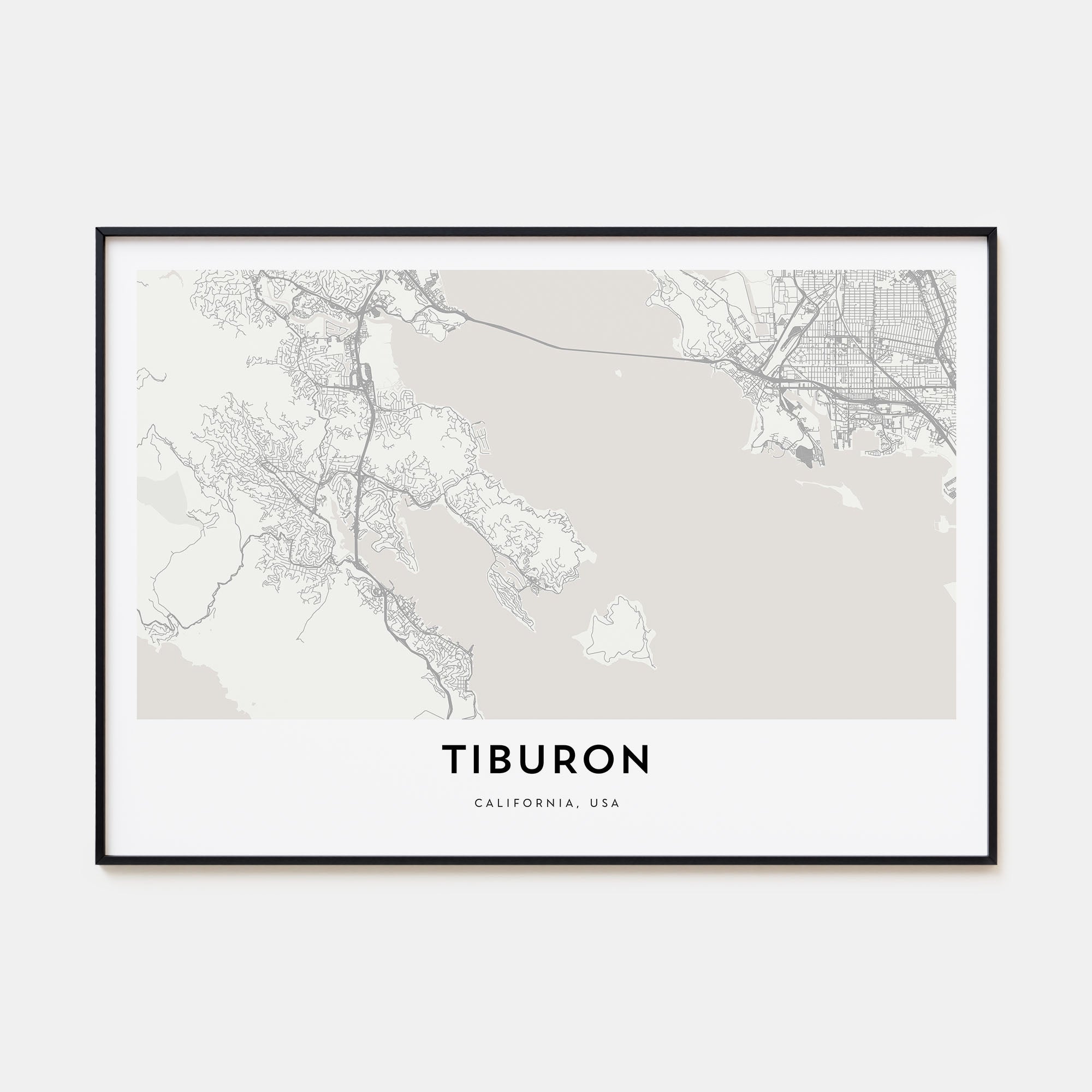 Tiburon Map Landscape Poster
