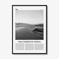 Tidal Marshes Of Georgia Print Black and White, Tidal Marshes Wall Art, Tidal Poster, Photo, Tidal Marshes Wall Décor, Tidal Marshes Map